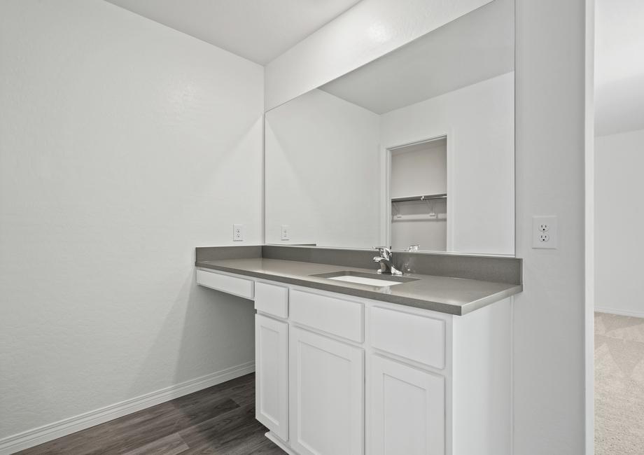 Master bathroom with large vanity